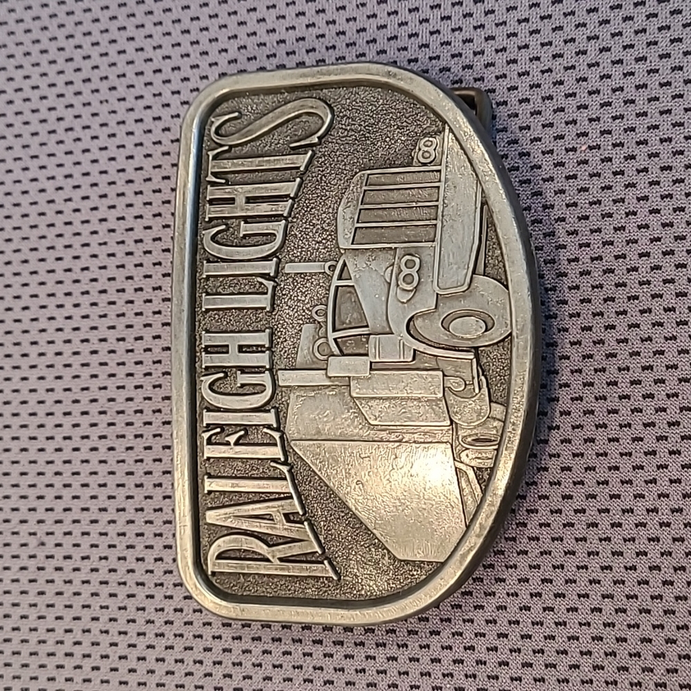 Raleigh Lights Semi Truck Pewter Finish Belt Buckle